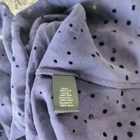 Elizabeth & James Silk Chiffon Eyelet Shift Dress in Navy - Picture 4 of 5